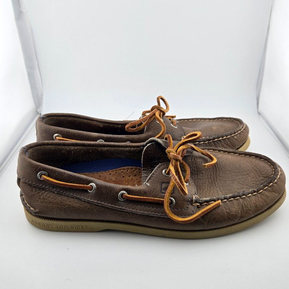 Sperry Top-Sider Men's Brown Leather Boat Loafers Size 8M - Picture 5 of 16